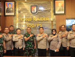 TINGKATKAN SINERGITAS KAPOLRES BINJAI KUNJUNGI BATALYON RAIDER 100/PS