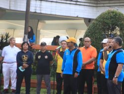 Kapolres Binjai Ikuti Gerak Jalan Santai Hari Amal Bhakti ke 77