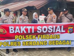 Giat pemberian bantuan sosial dalam rangka membantu warga masyarakat yg kurang mampu Dusun I Desa Sei Rampah Kec.Sei Rampah Kab.Serdang Bedagaii wilkum Polres Serdang Bedagai