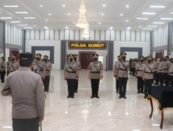 Polda Sumatera Utara (Sumut) Melaksanakan Pelantikan Serah Terima Jabatan PJU Dan Sejumlah Kapolres Di Aula Tribrata Mapolda Sumut
