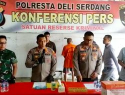 Kapolres Deli Serdang Melalui Sat Reskrim Deli Serdang Berhasil Meringkus Seorang Pria Melakukan Penganiayaan Terhadap Anggota TNI Serka Amosta Bangun