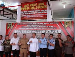 DUKUNG PROGRAM MANUSIA MANDIRI, WAGUBSU HADIRI PERESMIAN SARANA BIMBINGAN KEGIATAN DAN PELATIHAN KERJA RUTAN 1 MEDAN KANWIL KUMHAM SUMUT