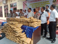Kapolres Langkat Melaksanakan Konfrensi Pers Pengungkapan Kasus Tindak Pidana Narkoba