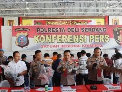 POLRESTA DELI SERDANG GELAR KONFRESI PERS TERKAIT AKSI TAWURAN