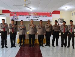 Kapolres Dairi AKBP Wahyudi Rahman, S.H, S.I.K, M.M pimpin Pelaksanaan Pengukuhan Satuan Pengamanan Objek Vital (Sat Pam Obvit) Polres Dairi bertempat di Di Aula Kamtibmas Polres Dairi