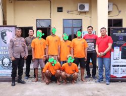 Tim Opsnal Sat Reskrim Polres Serdang Bedagai berhasil menangkap 6 (Enam) orang tersangka penganiayaan secara bersama2 di Dsn.I Gerdu Desa Pon Kec.Sei Bamban Kab Sergai