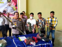 Polres Langkat Berhasil Mengamankan 2 Orang Diduga Kurir Narkoba Jenis Ganja Sebanyak 105 Bal