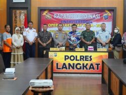 Polres Langkat Gelar Rakord Lintas Sektoral Ops Ketupat Toba 2023