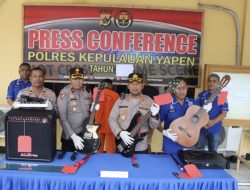 Polres Kepulauan Yapen Ringkas 2 Pelaku Pencurian Alat Musik Gereja Kerapatan Pantekosta Bukit Moria