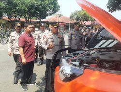 Kapolres Binjai Cek Kesiapan Ranmor Dinas Dalam Rangka Kesiapan Pengamanan Operasi Ketupat Toba 2023