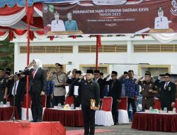 Kapolres Mandailing Natal (Madina) AKBP H.M Reza Chairul Akbar Sidiq, S.IK., S.H., M.H Menghadiri Hari Otonomi Daerah ke 27 Tahun 2023 Di Lapangan Mesjid Agung Nur Ala Nur Desa Parbangunan