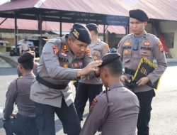 Kapolres Madina AKBP H. M. Reza Chairul A. S. S.IK.,S.H.,M.H Memimpin Upacara Tradisi Pembaretan Bintara Remaja