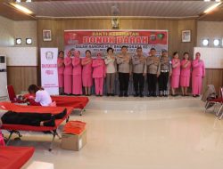 Bulan Bakti Polri Presisi Kapolres Bersama Personel Polres Simalungun Dan Bhayangkari Menggelar Kegiatan Donor Darah