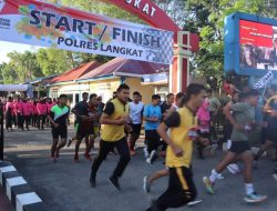 Polres Langkat Melaksanakan Olahraga Bersama Gerak Jalan Santai dan Lomba Lari 5 Km
