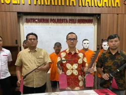Sat Reskrim Polresta Deli Serdang Amankan Geng Motor dan Barang Bukti Sajam