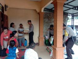 Peduli Korban Kebakaran, Polsek Tiga Juhar Polresta Deli Serdang Berikan Bantuan Sembako