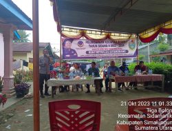 Bhabinkamtibmas Polres Simalungun Pengamanan Reses Anggota DPRD Provinsi Sumatera Utara di Nagori Manik Hataran