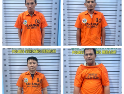 Satres Narkoba Polres Serdang Bedagai (Sergai) Meringkus 4 pria Terduga Pelaku Penyalahgunaan Narkotika