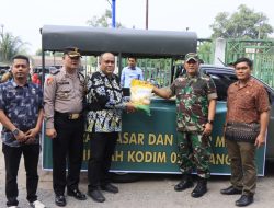Pemerintah Kota Binjai Kerja Sama Polres Binjai Dengan Kodim 0203/Lkt Menggelar Operasi Pasar Sembako Dan Pengecekan Harga Di Pasar Tavip Binjai