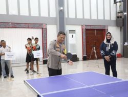 Kapolda Sumut Irjen Pol. Agung Setya Imam Effendi membuka Turnamen Tenis Meja Piala Kapolda Sumut dalam rangka merayakan Hari Bhayangkara ke-78 di Aula Tribrata Mapolda Sumut