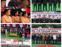 Kalapas Binjai Theo Adrianus Bersma Ny Ulan Theo Mengikuti Upacara Memperingati Pengayoman Ke-79 Di Rutan Kelas 1 Medan