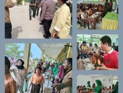 TNI-Polri Bagikan Makan Siang Gratis untuk Anak SD di Sergai