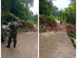 Tanah Longsor di STM Hilir, Polsek Telun Kenas Polresta Deli Serdang dan pihak terkait lakukan tindakan cepat