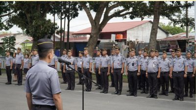 Rutan Kelas I Medan Gelar Apel Penyematan Tanda Pangkat Dan Pelepasan Pegawai Purna Tugas