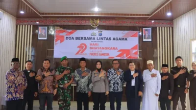 Menyambut HUT BHAYANGKARA KE-79 Polres Samosir Menyelenggarakan Doa Bersama Lintas Agama