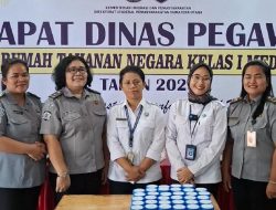 Usai Rapat Dinas Pegawai Rutan I Medan Laksanakan Tes Urine Bersama