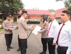 Kapolres Binjai AKBP Bambang Pimpin Serah Terima Jabatan Waka Polres, Kabag Log dan Kasat Narkoba