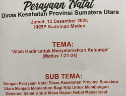 Perayaan Natal 2025 Dinas Kesehatan Provinsi Sumut di HKBP Sudirman Berlangsung Meriah, Dimeriahkan dengan Doorprize