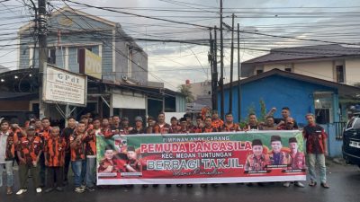 PAC Pemuda Pancasila Medan Tuntungan Gelar Aksi Berbagi 200 Paket Takjil di Simpang Selayang