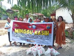 Satresnarkoba Polres Batu Bara Gelar Minggu Kasih, Berbagi Sembako dan Edukasi Bahaya Narkoba
