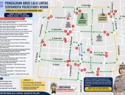 Sat Lantas Polrestabes Medan Lakukan Simulasi Sispamkota, Sejumlah Ruas Jalan Ditutup dan Dialihkan