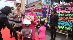 Kapolres Binjai Yang Baru AKBP R.BIMO Moernanda S.H Disambut Tarian Melayu Dan Tradisi Kepolisia