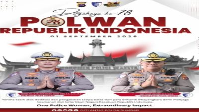 Dirlantas Polda Sumbar Beri Penghormatan untuk Srikandi Bhayangkara pada HUT Polwan RI ke 78