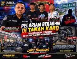 Kabur ke Tanah Karo, Tiga Pelaku Curanmor Roti Aroma Diciduk URC Bringas