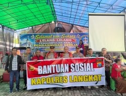 Polres Langkat Salurkan 100 Sak Material untuk Pembangunan Gereja GBKP Runggun Titi Besi